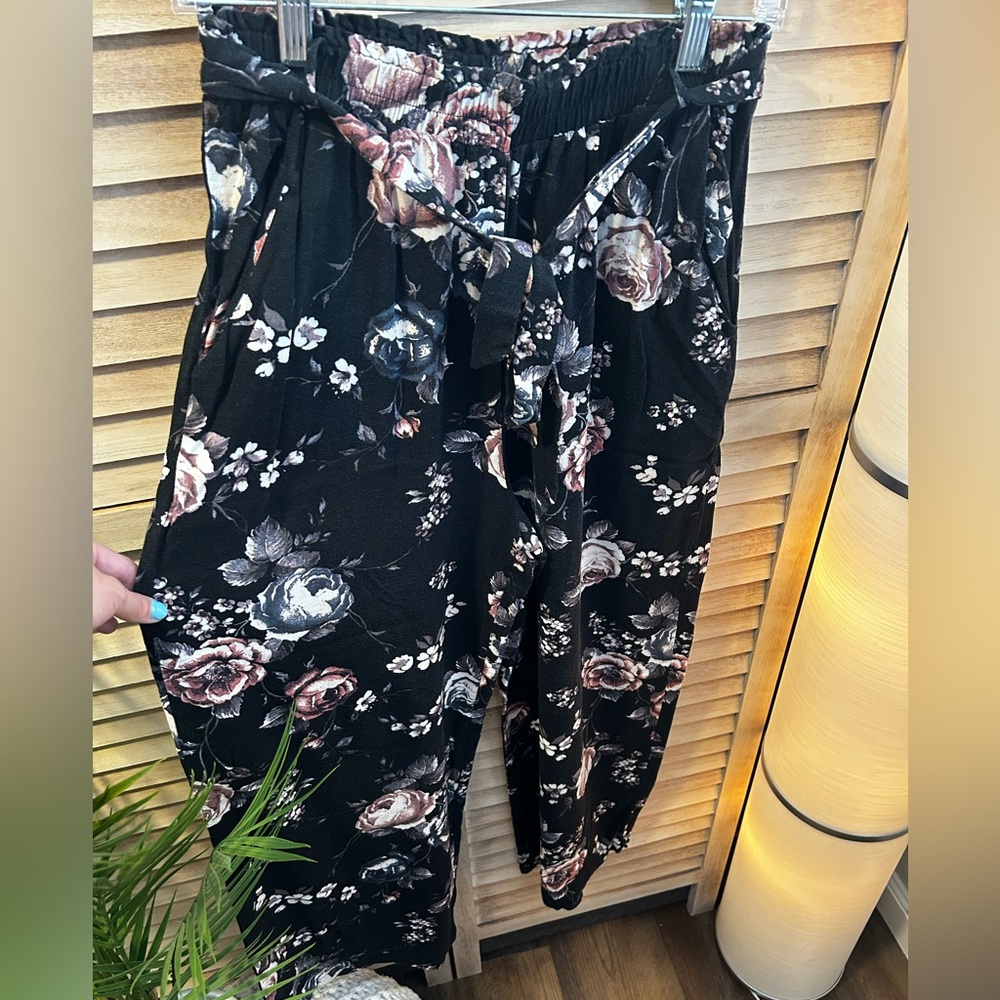 Lularoe Floral Black Bottoms - Picture 3 of 5